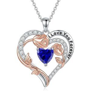 Valentine's Day Gift for Her Sterling Silver Forever Love Necklaces | Heart Birt
